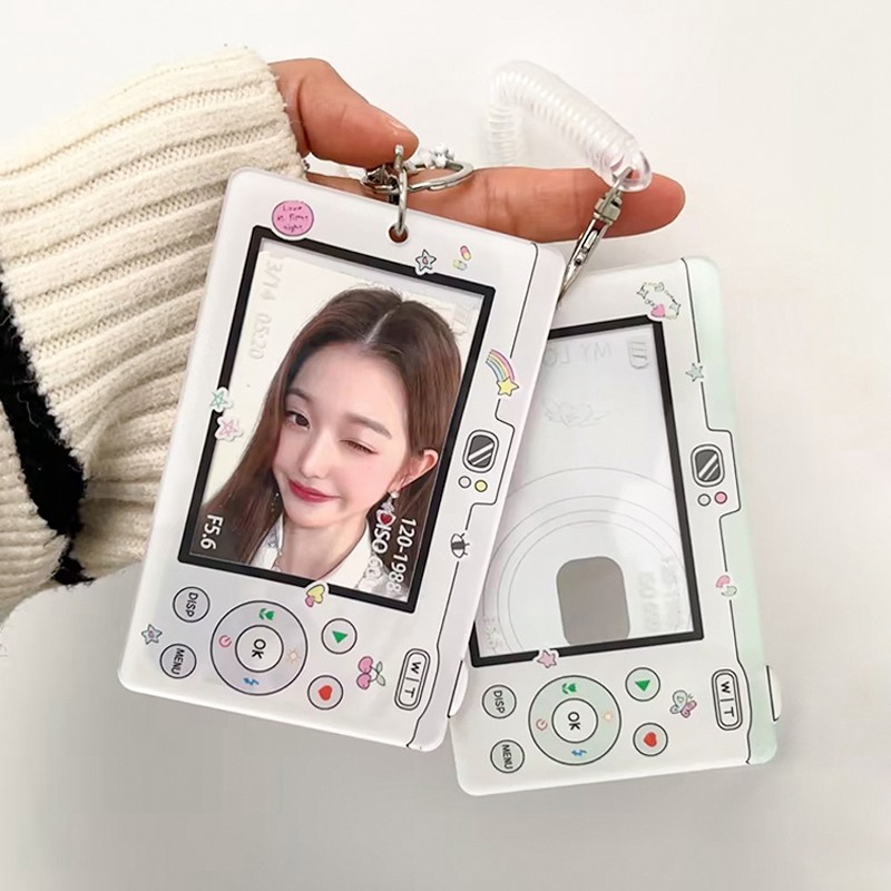 Kpop Photocard Holder Camera Mobile Phone Photo Frame Kawaii Cat Idol Cards Display Protector Case w