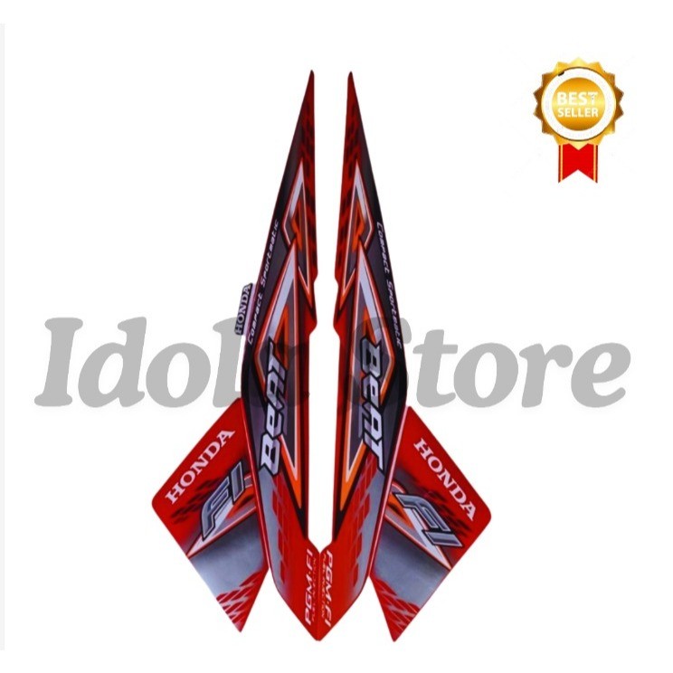Striping Sticker Honda Beat fi 2014 Full merah list body motor beat 2014