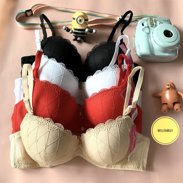 ✨NEW✨ -Bra push up, bra busa tebal kawat, BH kawat, bra kawat, import bra - Putih, 34