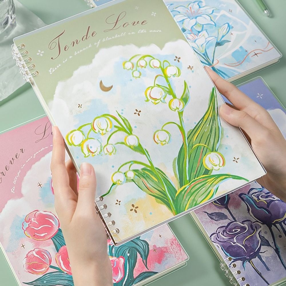 

Fashion B5 Loose Leaf Notebook Floral Series Horizontal Line Ring Binder Notepad Hand Account Book School Office Supplies