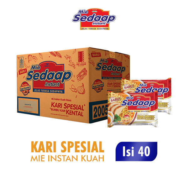 

Sedaap Mie Instan Kari Kental Spesial 75 gr (Isi 40 pcs)