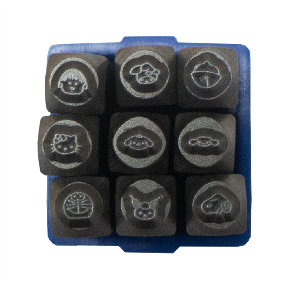 

RCIDOS 3MM Small Bell/Dog Head/Cat Pattern Cartoon Design Steel punch stamp,Metal Jewelry Design Stamps