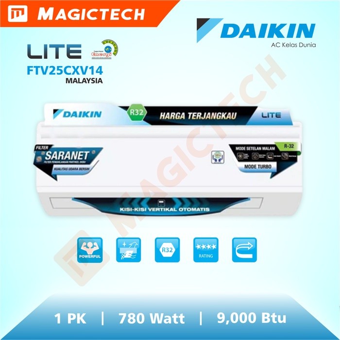 AC DAIKIN 1 PK FTV25CXV14 R32 SPLIT LITE MALAYSIA FTV25