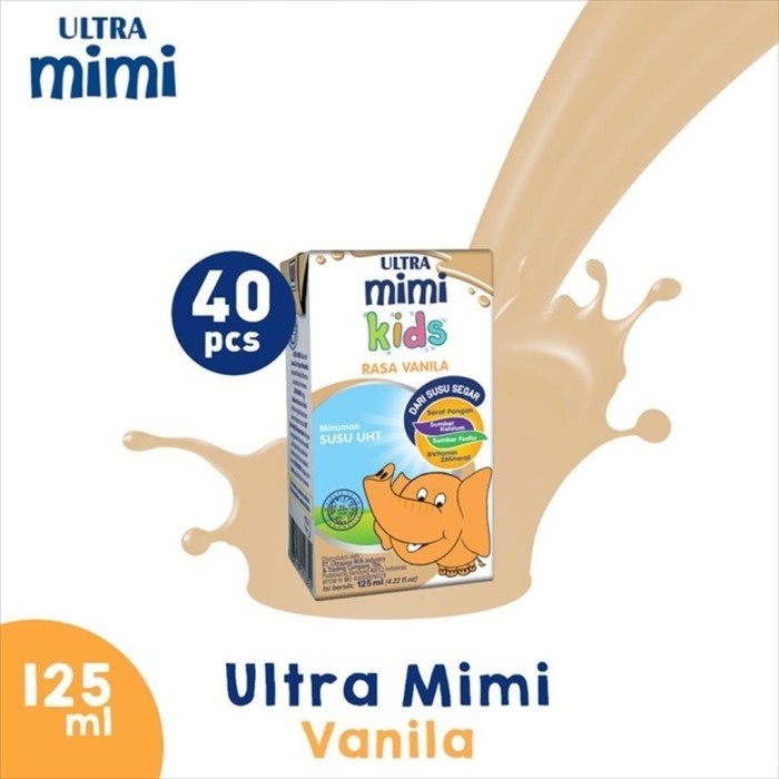 

Susu Ultra Mimi UHT Vanila 125mL 1 karton/dus (40 pcs)