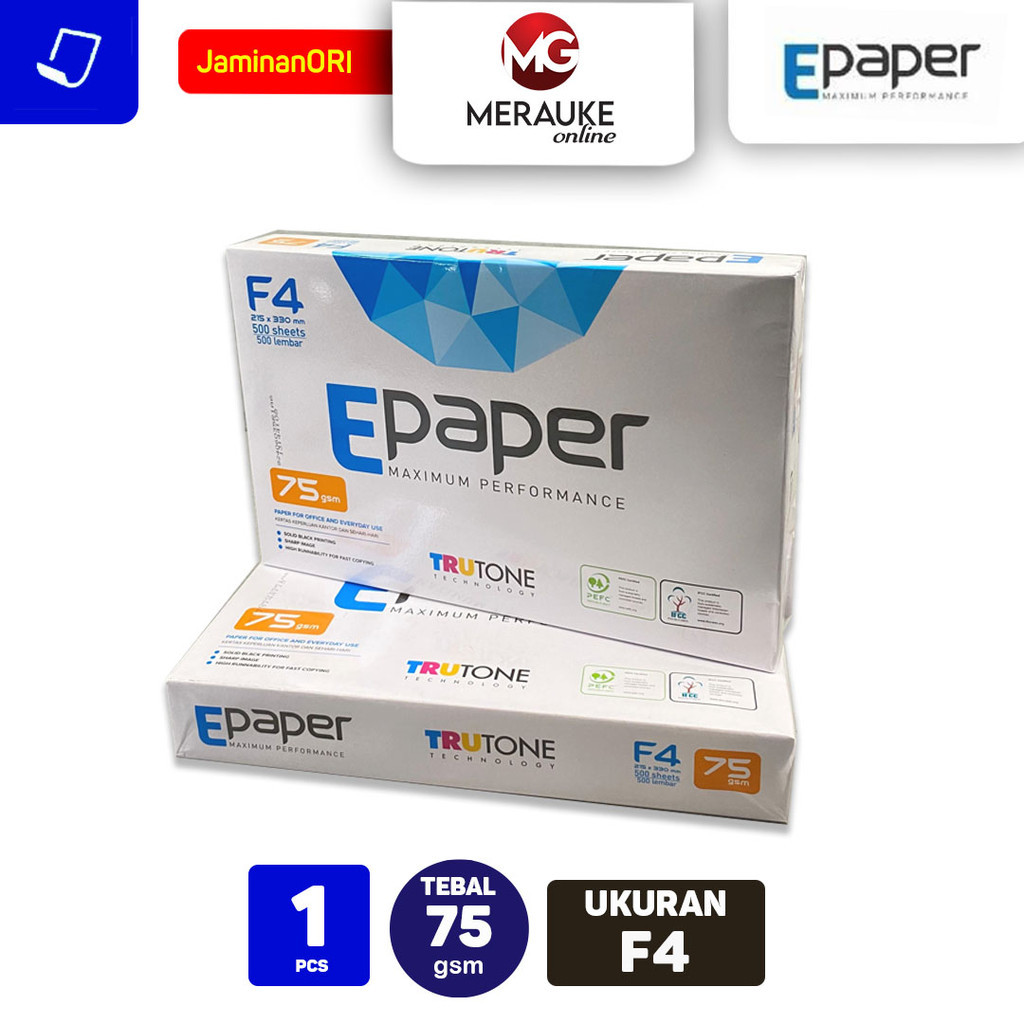 

H7Y Kertas HVS E-Paper F4 75gsm Isi 500 Lembar