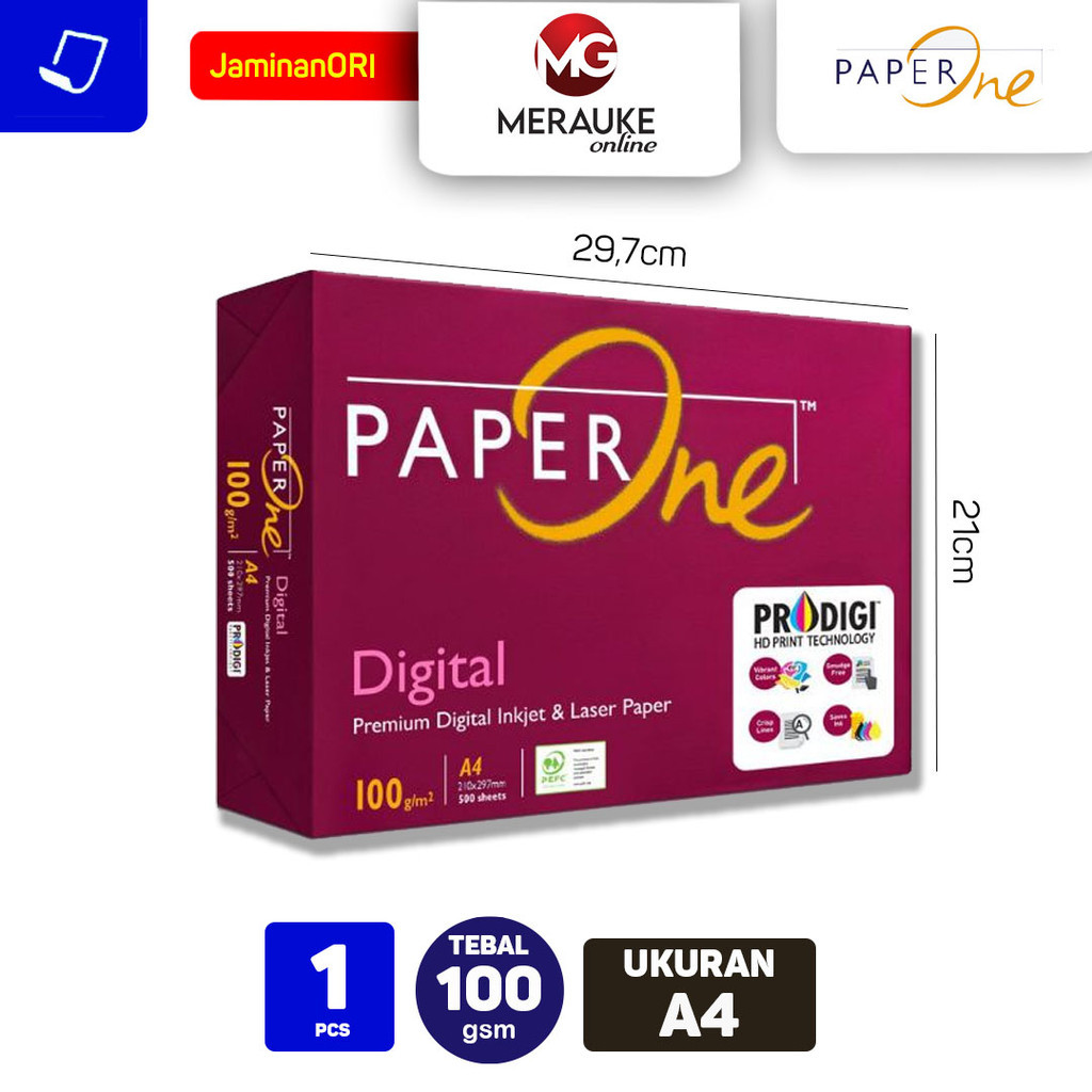 

Kertas HVS Paper One A4 100gsm Isi 500 Lembar