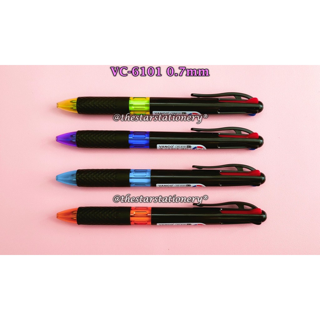 

(1 Biji) Bolpen Vanco VC-6101 4 Warna 0.7mm Hitam Ball Pen / Pulpen Pena Vanco VC6101 (1 Biji)