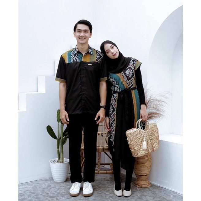 READY STOK aurora dress tenun etnik asli set couple baju wanita seragam keluarga kondangan pesta pre