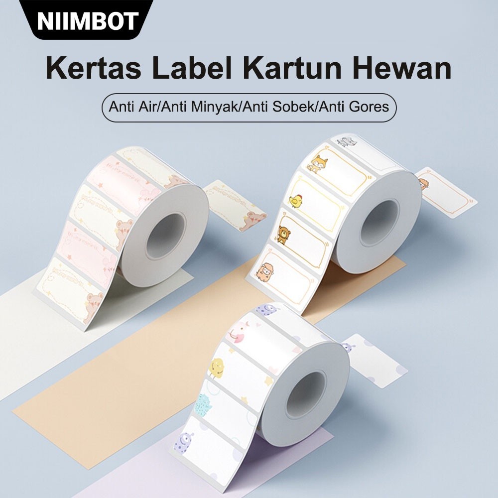 

NIIMBOT B21 / B3S / B1 Kertas Label Stiker Hewan Kartun Stiker Nama Tahan Air Stiker Nama Nama Lucu Penyortiran Termal Penyortiran Thermal Catatan Tempel Penyimpanan Kertas Label Kategorisasi