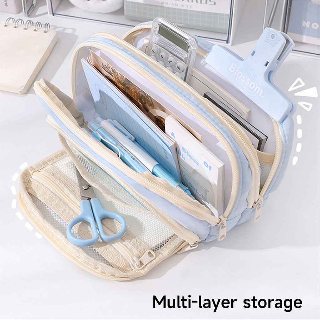 

Large Capacity Pencil Case,Pen Bag,Zip Smooth Pencil Pouch,Stationery Organizer,Portable Pen Pouch for School Office Makeup
