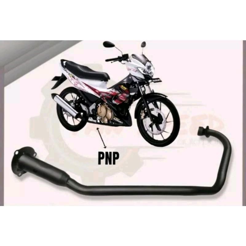 Pipa Leheran Satria Fu 150 Karbu Injeksi Hitam Crom Semi Stainless Knalpot