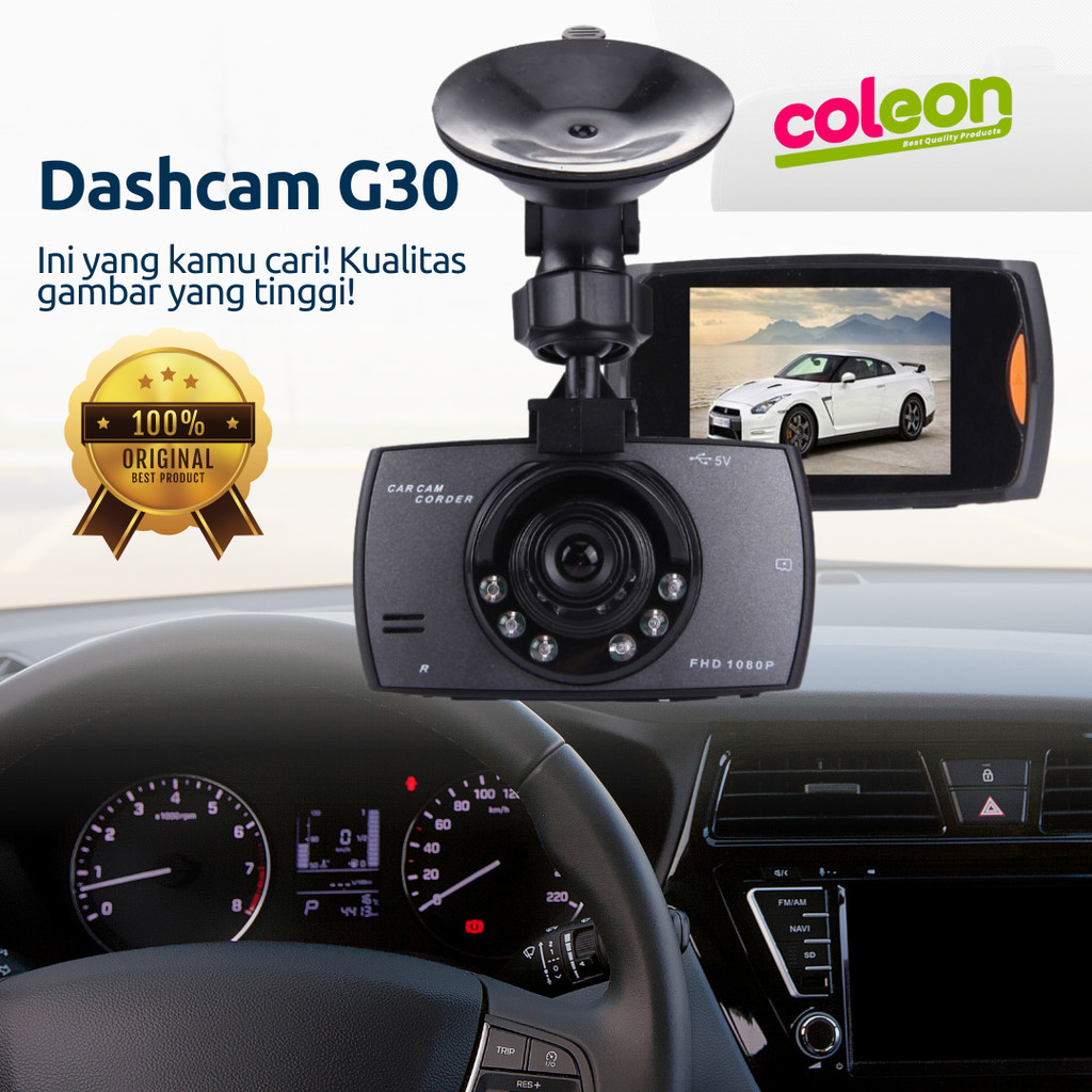 Kamera Dashcam DVR G30 Perekam Vidio Dashboard Mobil Depan Recorder Full HD 1080P 2.7" Car DVR Camer