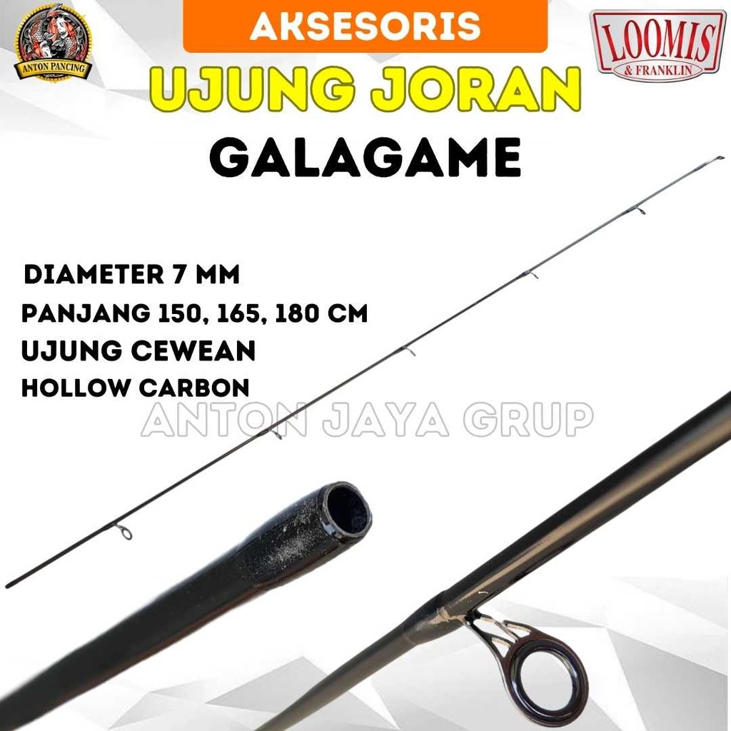 Ujung Joran Loomis Galagame Panjang 150, 165, 180 Bahan Hollow Carbon