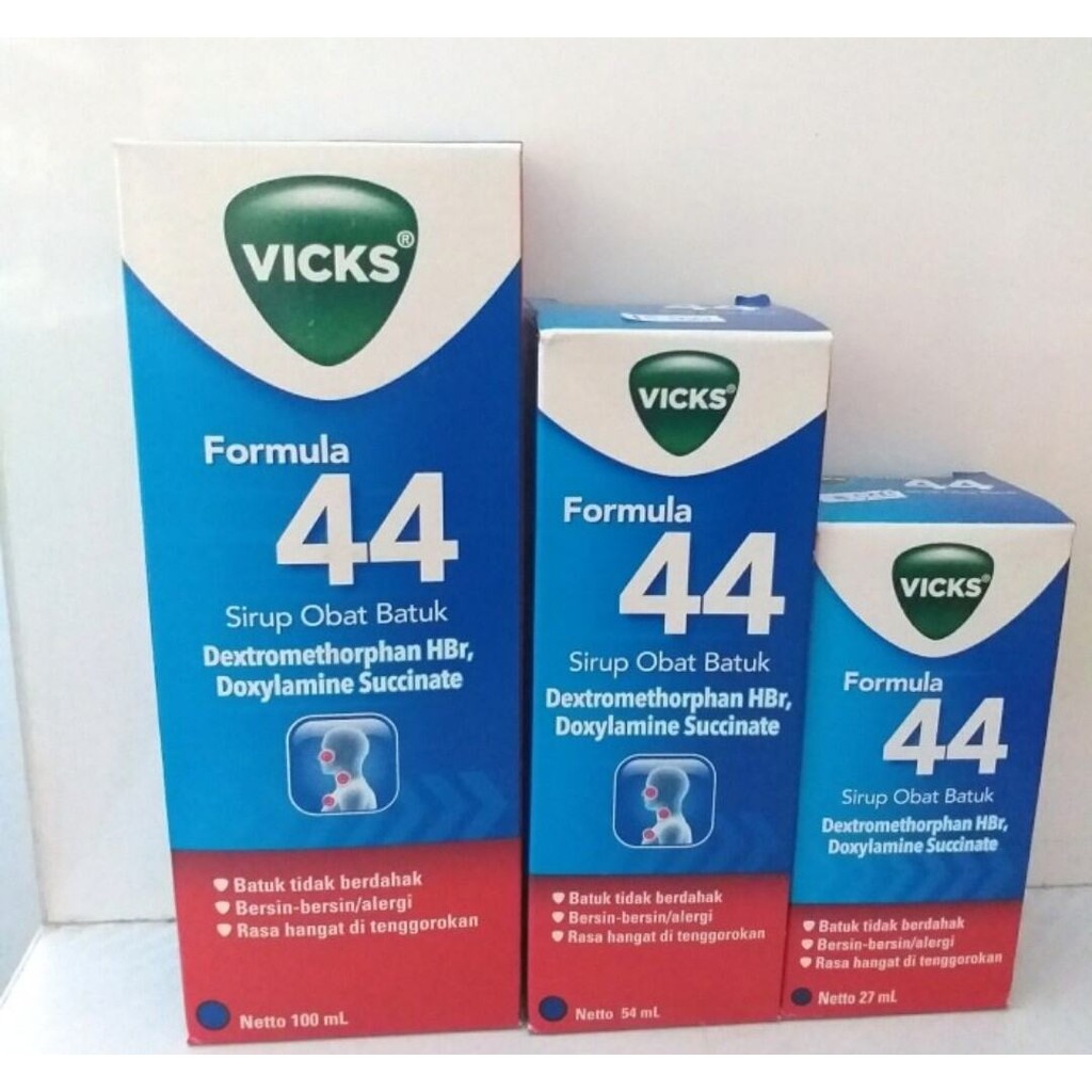 Vicks vick formula 44 sirup obat batuk pilek dewasa 27ml 54ml dan 100ml / kecil sedang besar