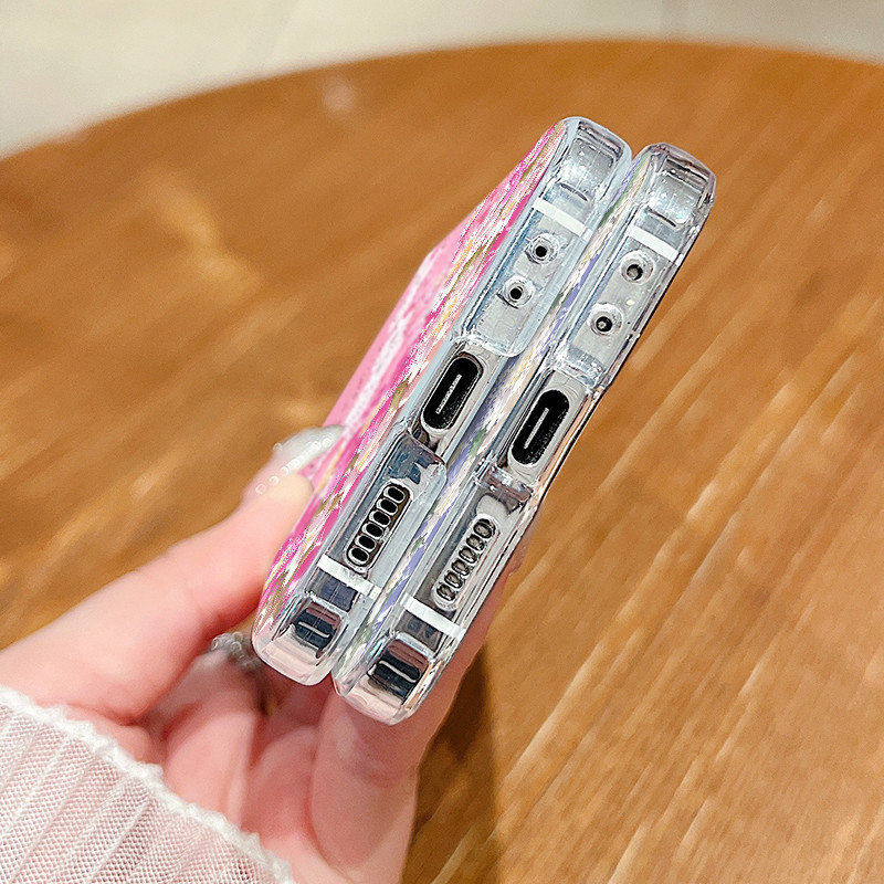 × Samsung Z Flip 6 Z Flip3 Z Flip4 Z Flip 5 Oil Painting Flower Hardware Buckle Foldable Phone Case 