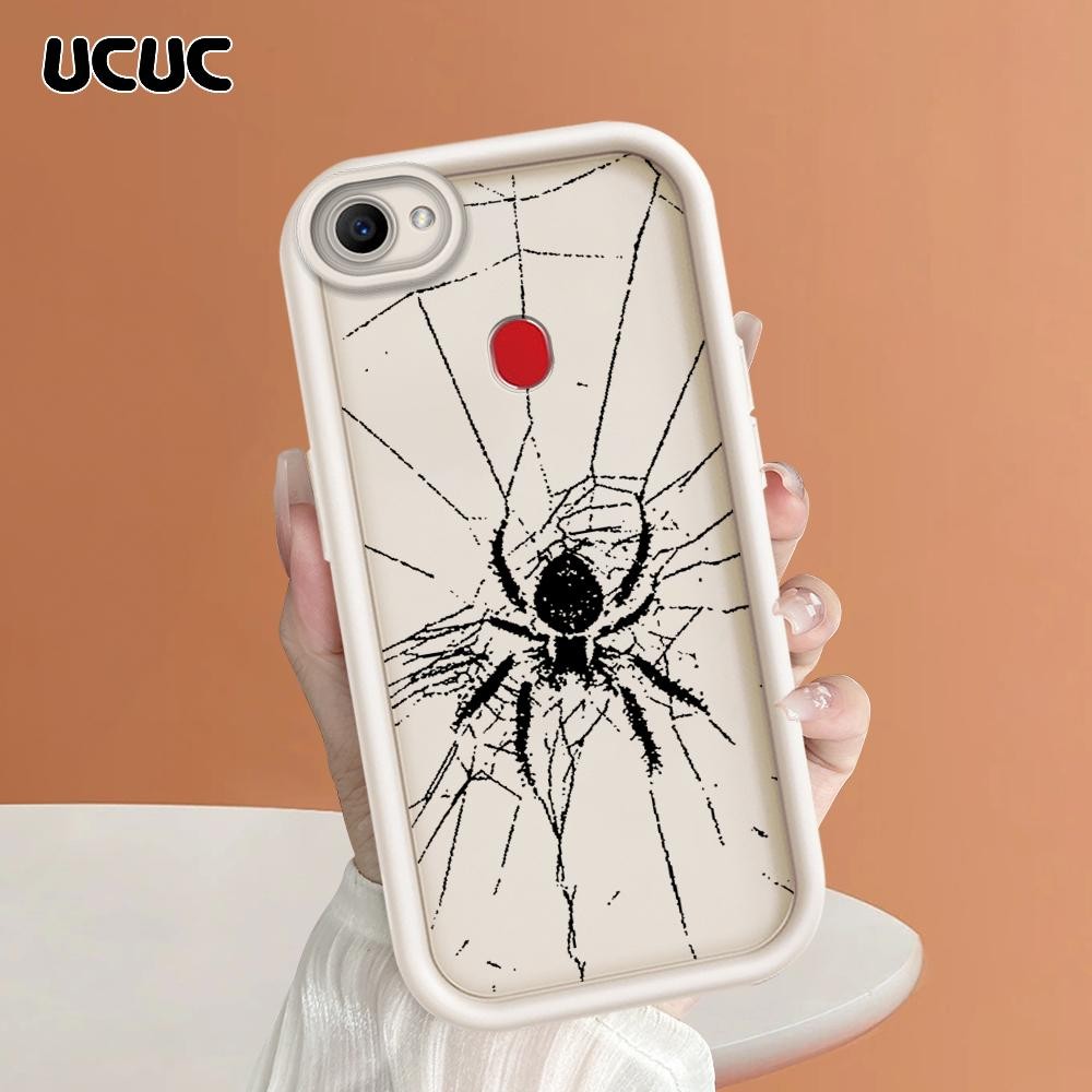 UCUC Casing Hp Untuk  OPPO F7 Pro Soft Silicone Simple Spider Marvel Pattern Untuk Phone Case Casing