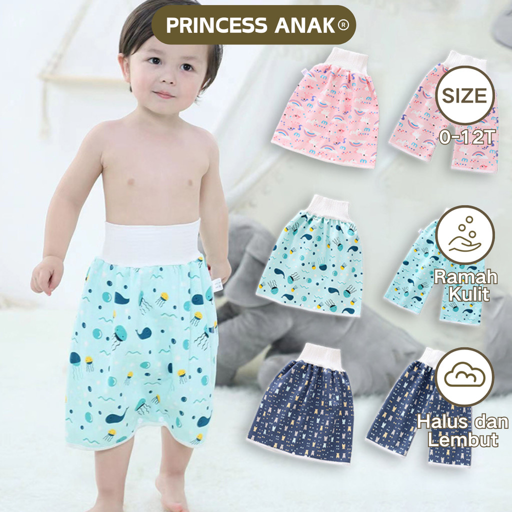 [PRINCESS ANAK] 0-12 Tahun Celana Rok Ompol Ngompol Anak Bayi celana anti ompol anak elana Perlak Pi