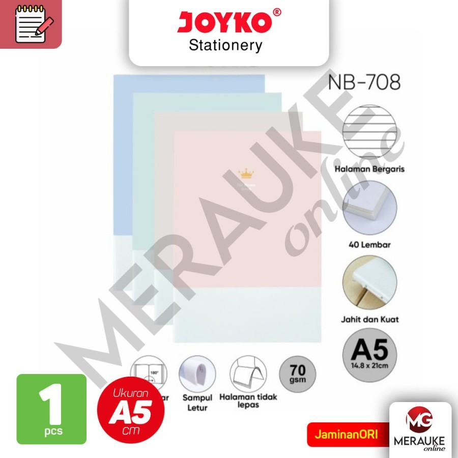 

JOYKO Buku Tulis Catatan Bergaris / Ruled Notebook NB-708 A5