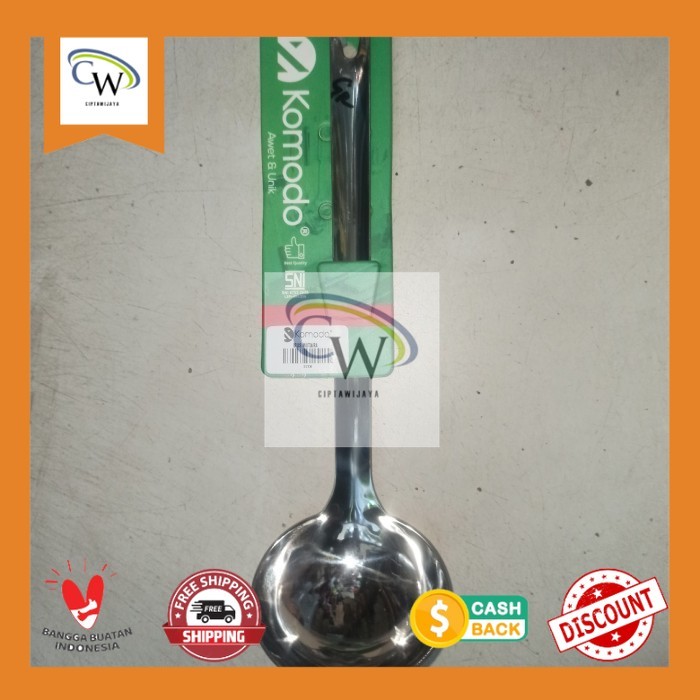 Irus stainless tebal komodo/ Sendok sayur stainless tebal Mutiara komodo