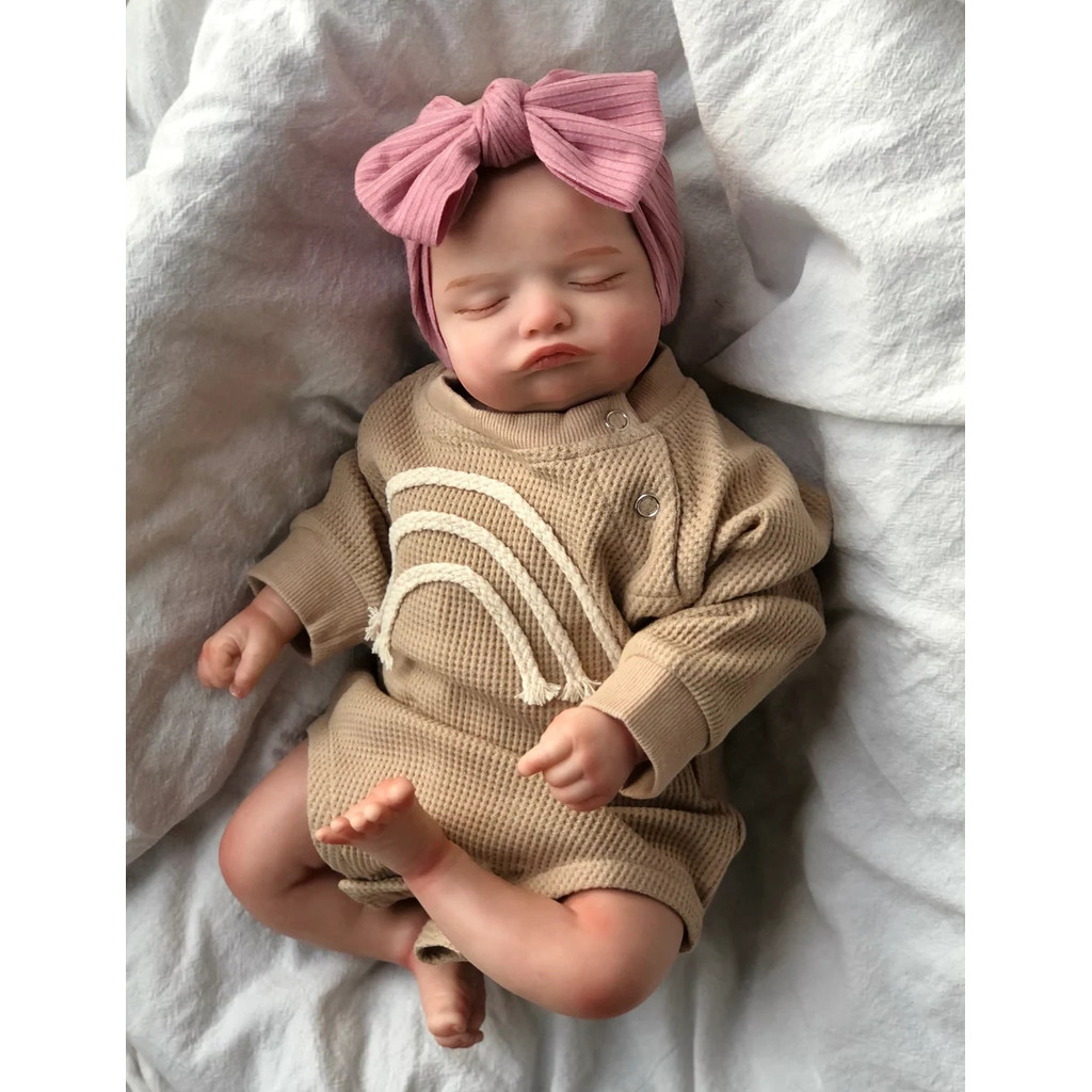 

NPK 49CM Reborn Sleeping Polular Rosalie Soft Hand-Drawing Hair 3D Skin Tone with Veins Collectible Art Doll