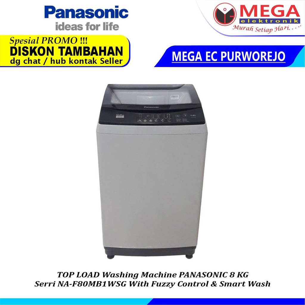 MESIN CUCI 1 TABUNG PANASONIC  NA-F80MB1WSG 8 KG