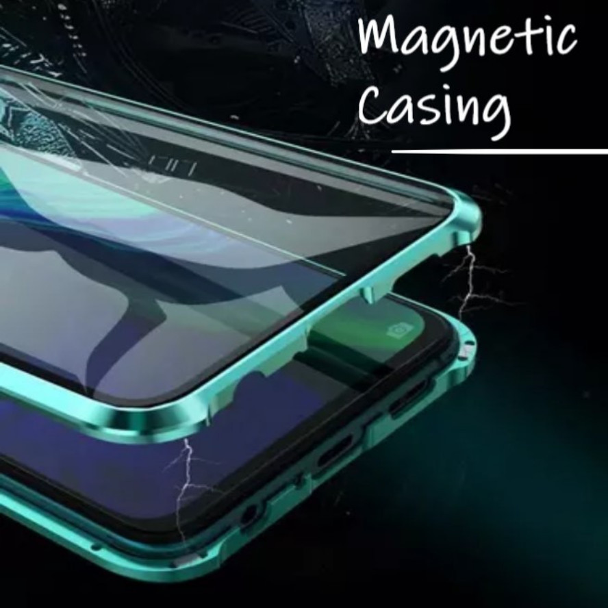 ▶ Double Sided Glass Magnetic Case hp OPPO Reno11 Reno 11 10 8 Pro + Rino 8T 8Z Plus CPH2599 CPH2607