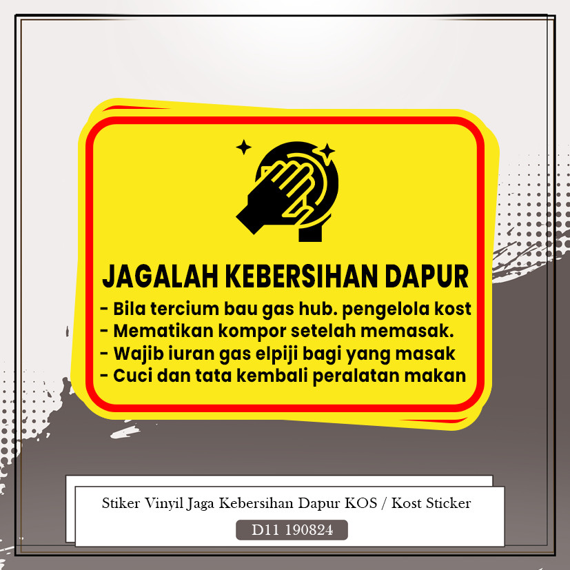 

Stiker Vinyil Jaga Kebersihan Dapur KOS / Kost Sticker Vinyil Menjaga Kebersihan Dapur KOS / Kost