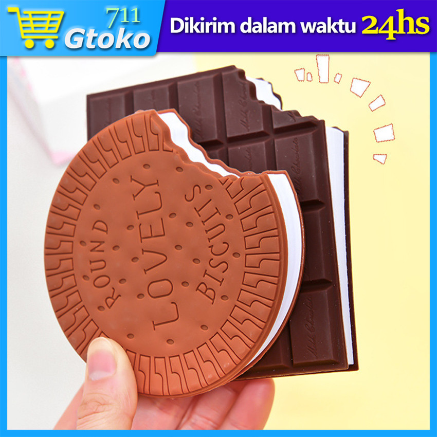 

Notebook Mini Bentuk Biscuit Cokelat Lucu Unik Buku Tulis Buku Catatan Portable