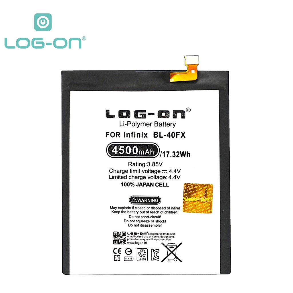 Baterai Log on BL-40FX Untuk Infinix Zero 4 Plus X602 BL40FX Kapasitas 4500mAh Battery Original 1 Ta