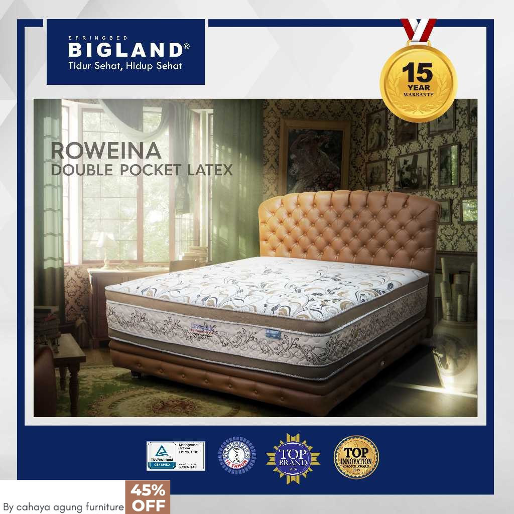 Bigland Springbed Double Pocket Latex T.38 Roweina - Kasur/Set