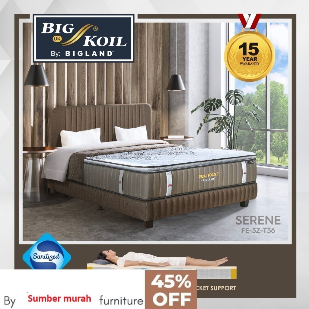 Big Koil SERENE FE-3Z-T36 by Bigland (Foam Encasement) - Kasur Saja/Full Set - FREE BANTAL