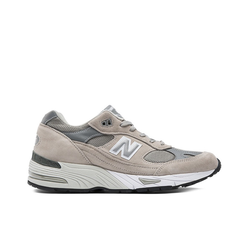 Original New Balance NB 991 Retro Comfort Fabric Faux Leather Pigskin Shock Running Shoes Men's Grey