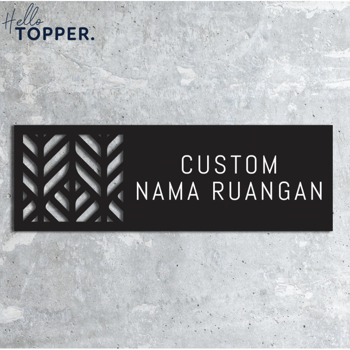 

Custom Nama Ruangan Signage Akrilik Sign Board Acrylic Papan Akrilik - Hitam, 24x8 cm