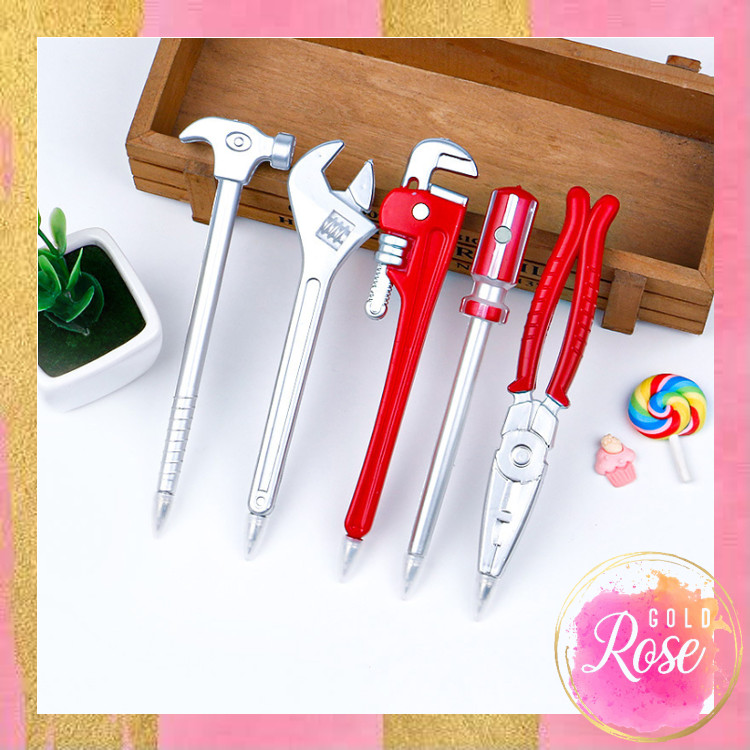 

ℛ - S6453 Pulpen Unik Bentuk Obeng Palu / Alat Tulis Lucu Anak / Pena Motif Toolkit