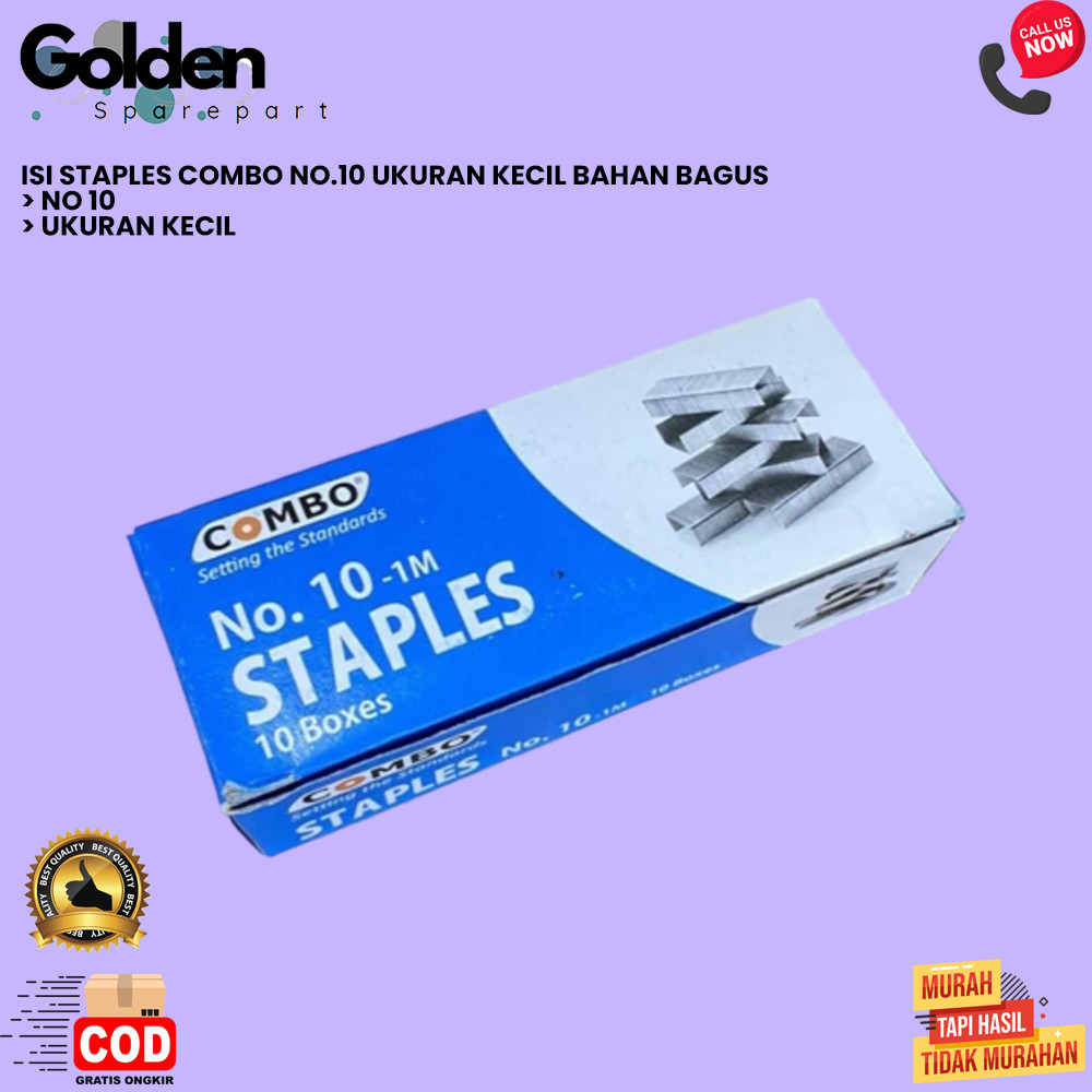 

ISI STAPLES COMBO NO.10 UKURAN KECIL BAHAN BAGUS GOLDENS