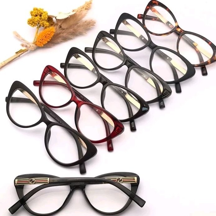 (PROMO) Frame GUCI 5804 Kacamata Wanita Anti Radiasi/Kacamata Hitam Wanita Fashion Artis Korea (LENS