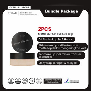 Bundle 2 PCS TERATU BEAUTY 15 gr Matte Blur Set Translucent Loose Powder with Salicylic Acid, Centel