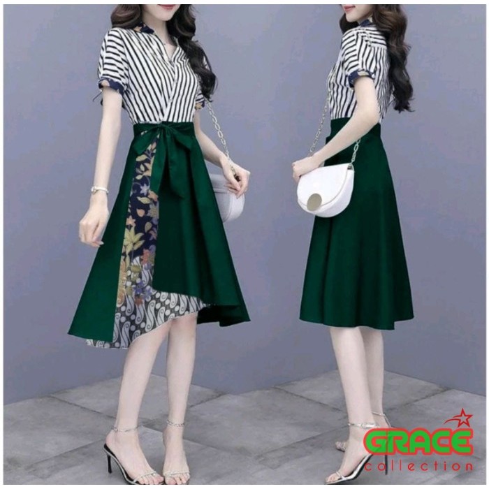 REAL Dress Anak Remaja Qierra 4WARNA / Dress Batik Anak ABG / Dress Natal / Christmas Dress / Baju N