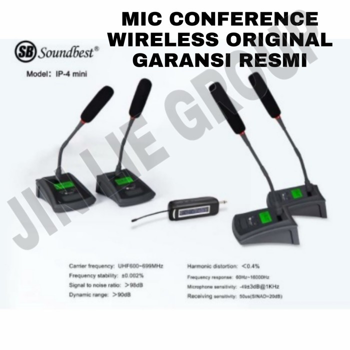 DISTRIBUTOR MIC MEJA CONFERENCE WIRELESS MICROPHONE SOUNDBEST IP4 ISI 4 MIC