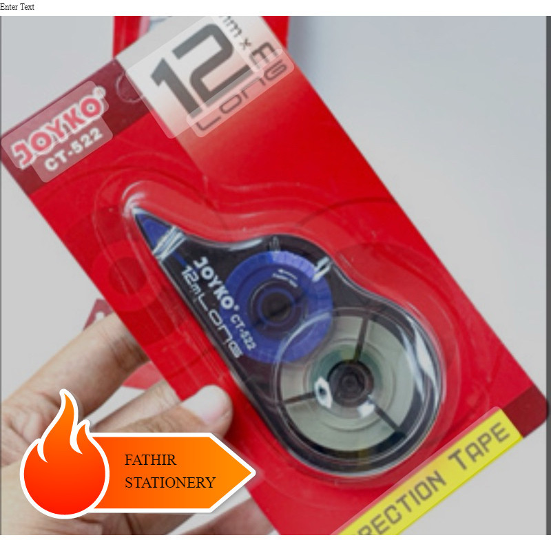 

Tipex Kertas Correction Tape Pita Koreksi Joyko CT-522 (12 meter x 5 mm)