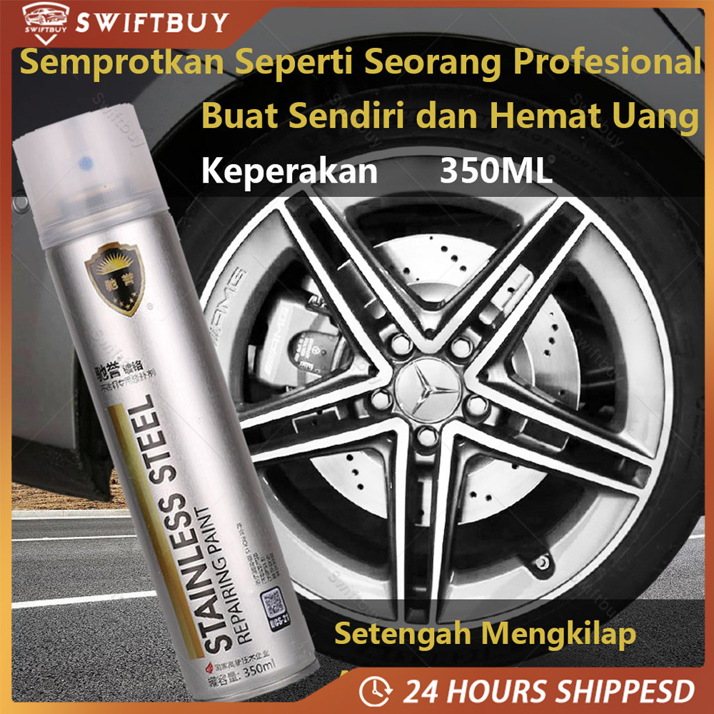 

350 ML Cat Semprot Chrome Spray Pain Warna Chrome Krum Stainless Automotive Metallic Paint Chrome No Rust Chrome paint spray Cartridges With Chrome Plated Steel Wheel Spray