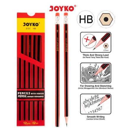 

Pencil / Pensil Joyko 6151 / Hb / 1 Box 12 Pcs