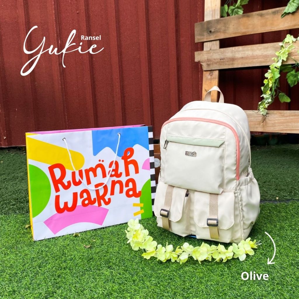 RUMAH WARNA Tas Ransel Wanita Tas Sekolah Wanita Tas Kuliah Wanita Tas Kerja Wanita Yuki Bhan Canvas