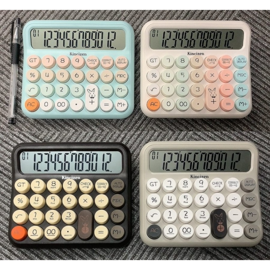 

Kalkulator Rainbow KINCIZEN KC 2022 - Calculator Pastel 12 Digit Tombol Mechanical Fancy Color