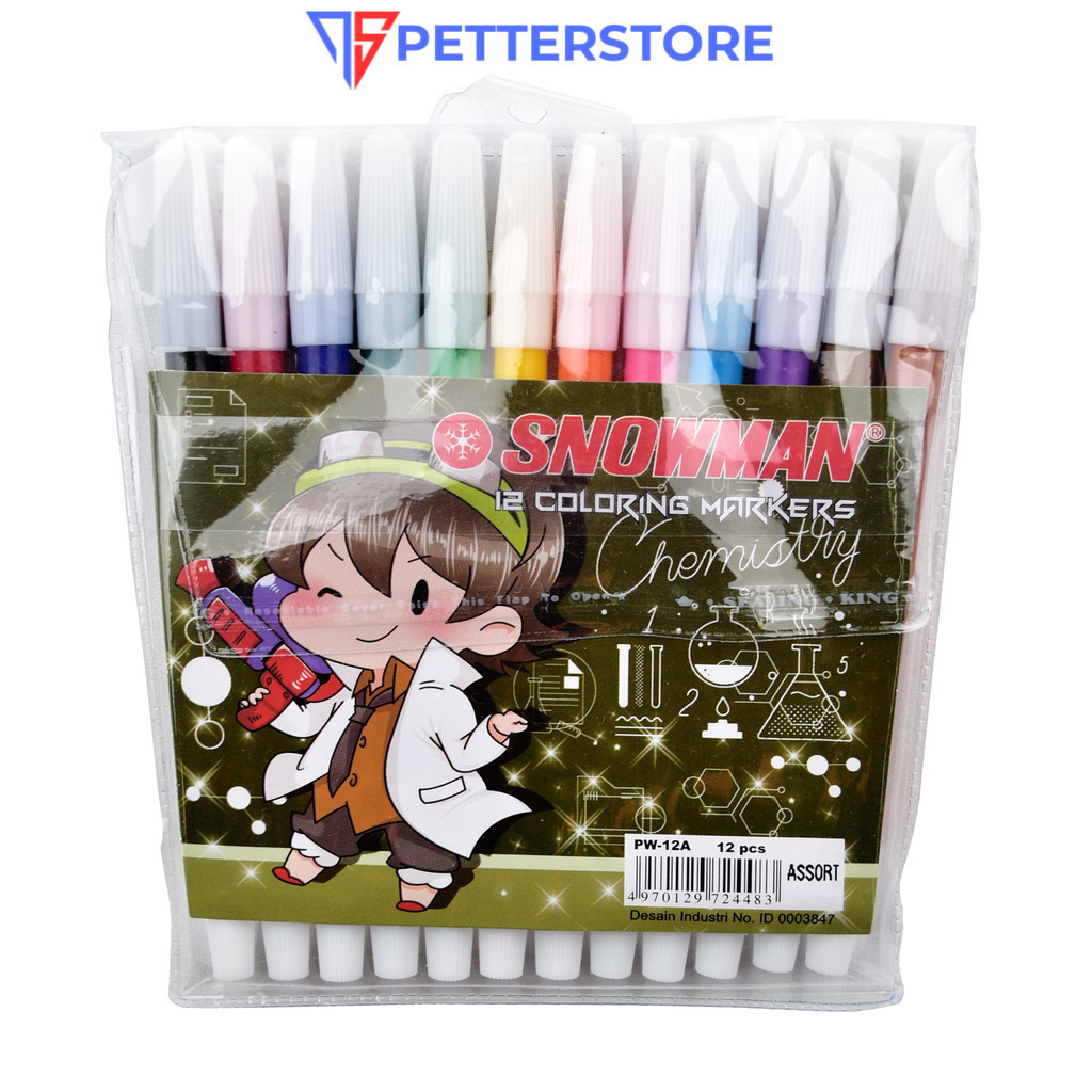 

SNOWMAN COLORING MARKERS ISI 12 WARNA