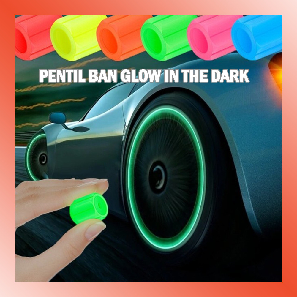 LAMMORO > CA03 Tutup Pentil Ban Mobil Motor Sepeda Roda GLOW IN THE DARK Glowing 36C3