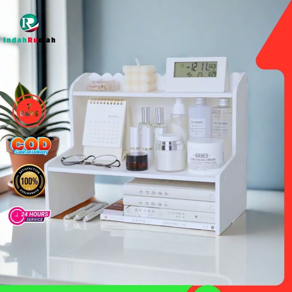 IndahRumah - Rak Organizer Koleksi Figura Album Peralatan Kantor Skincare Makeup Meja Serbaguna
