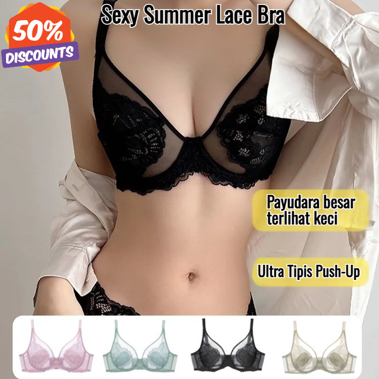 COD/Pengiriman 24 Jam[Payudara Besar Terlihat Kecil] BH-Tulle Summer L Underwear/Pakaian Dalam Renda