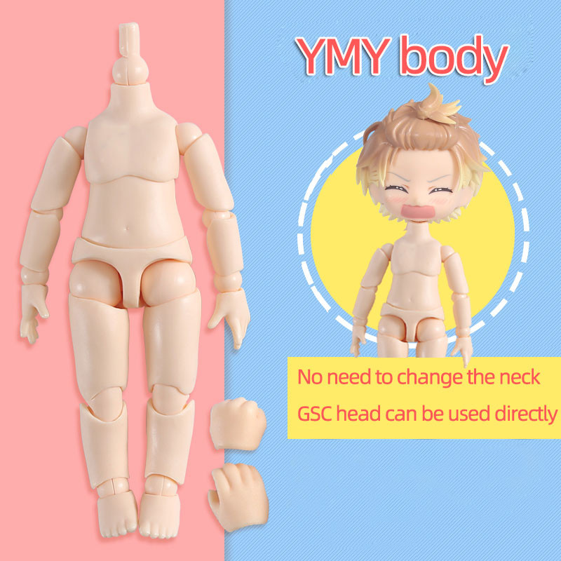 10cm 11CM Moveable Joints Doll toys YMY body suitable for GSC head ob11 1/12BJD doll body spherical 