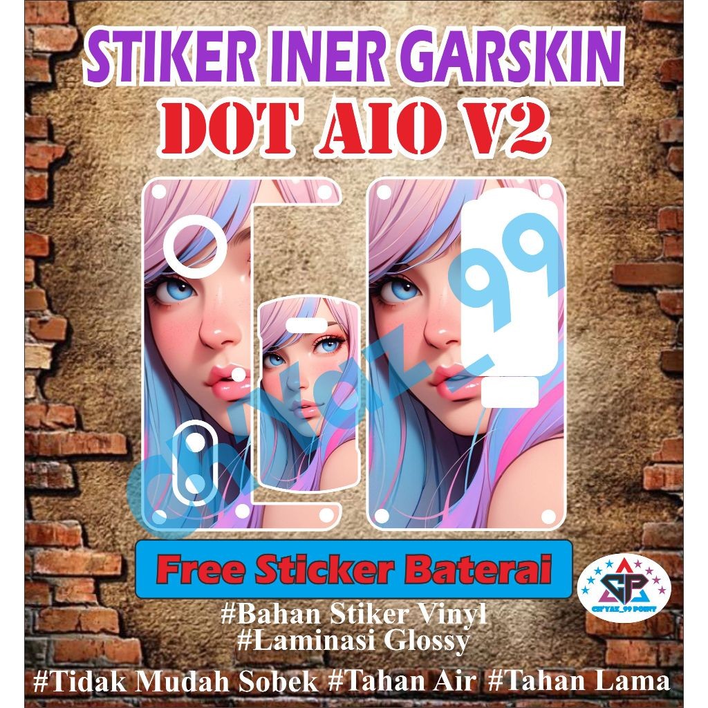 

STICKER INER GARSKIN PELINDUNG CASING DOT BAHAN VINYL GLOOSY+LAMINASI